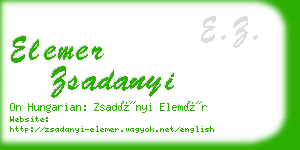 elemer zsadanyi business card